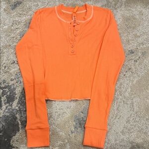 SKIMS Vibrant Orange Long Sleeve Top